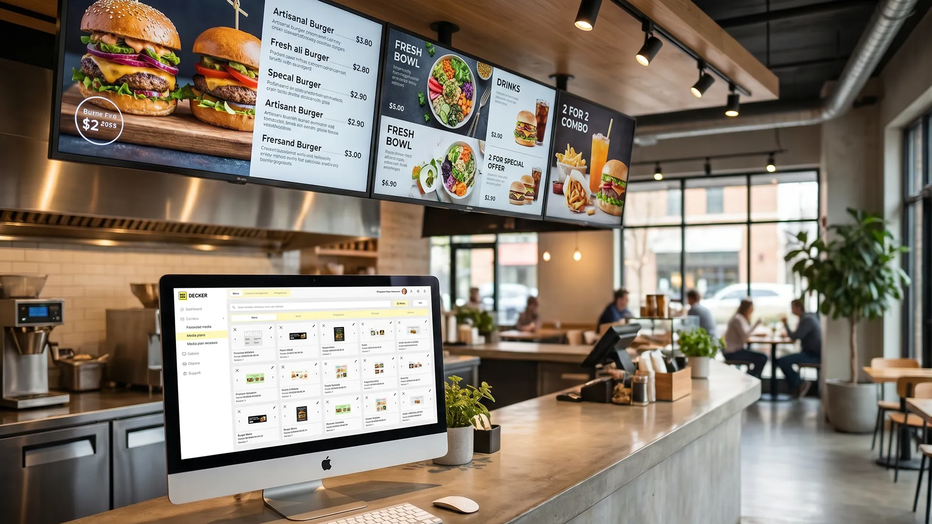 Digital signage software managing connected screens, content, schedules, and screen operations from one platform.