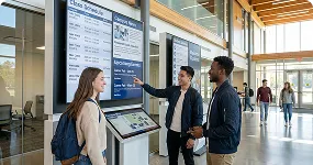 Digital Signage solution for schools showing campus announcements and information displays