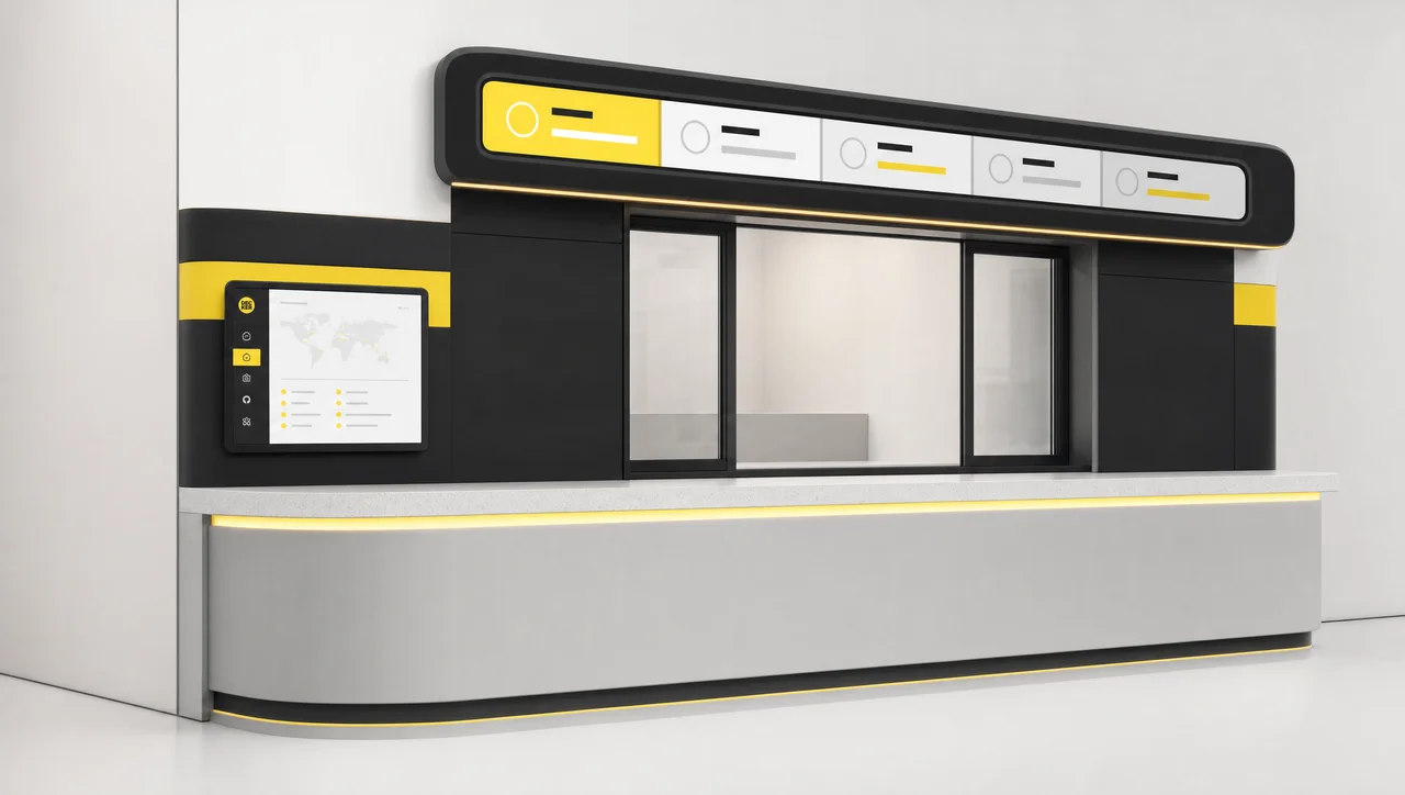 QSR digital signage order-ready screen above the counter.