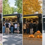 How seasons affect the food truck industry: the same food truck in spring, summer, fall, and winter